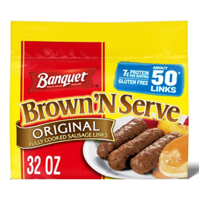 Banquet Brown N Serve Fully Cooked Original Sausage Links - 50-32 Oz - Image 1