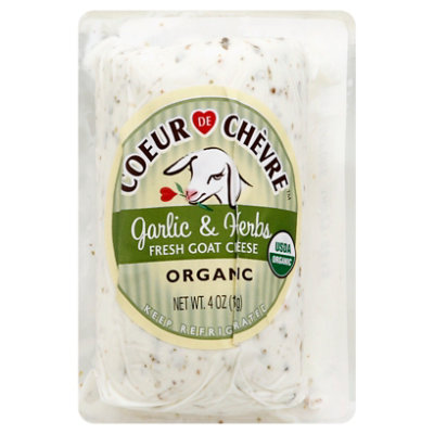Coeur De Chevre Organic Garlic & Herbs Goat Cheese - 4 Oz