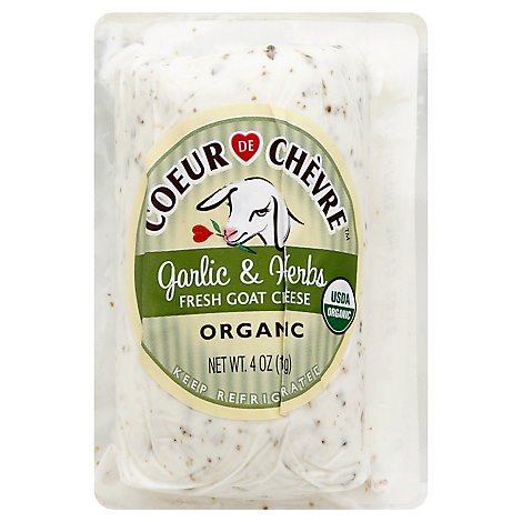 Coeur De Chevre Organic Garlic & Herbs Goat Cheese - 4 Oz