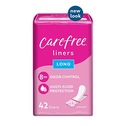 Carefree Acti Fresh Pantiliners Body Shaped Long Unscented - 42 Count - Image 2