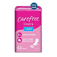 Carefree Acti Fresh Pantiliners Body Shaped Long Unscented - 42 Count - Image 2