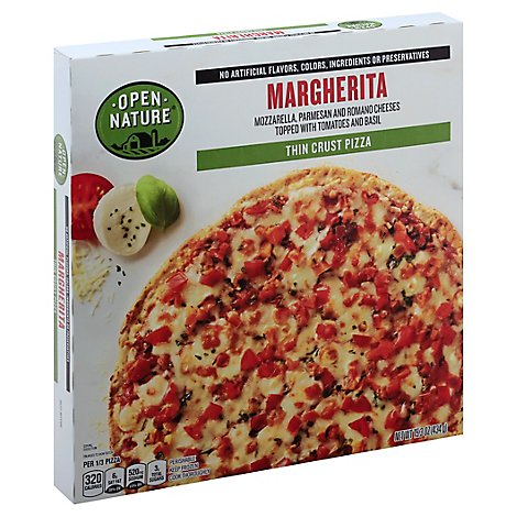 Open Nature Pizza Thin Crust Margherita Frozen - 15.3 Oz