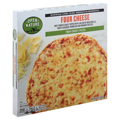 Open Nature Pizza Thin Crust Four Cheese Frozen - 14.4 Oz