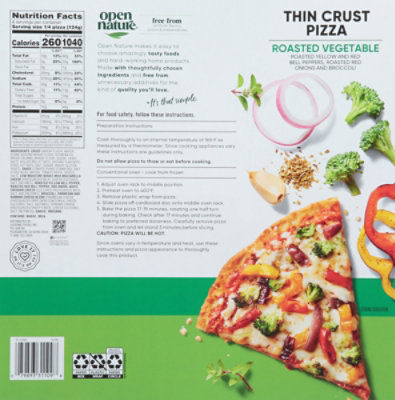 Open Nature Pizza Thin Crust Roasted Vegetable Frozen - 17.5 Oz - Image 5
