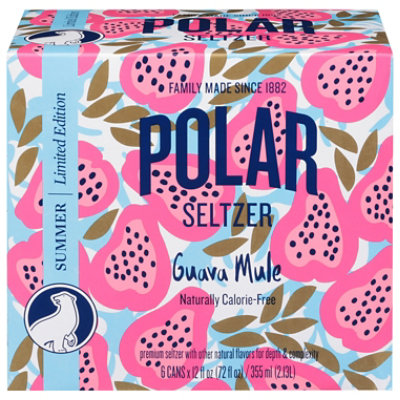 Polar Seltzer Guava Mule Sleek Cans - 6-12 Oz - Image 3