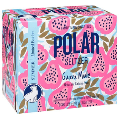 Polar Seltzer Guava Mule Sleek Cans - 6-12 Oz - Shaw's