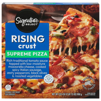 Signature SELECT Pizza Rising Crust Supreme Frozen - 33.5 Oz