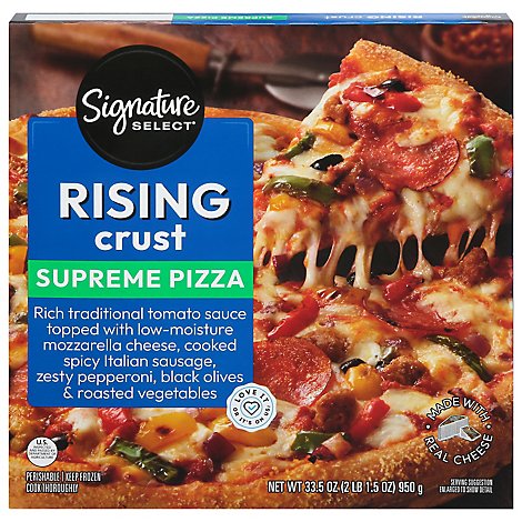 Signature SELECT Pizza Rising Crust Supreme Frozen - 33.5 Oz