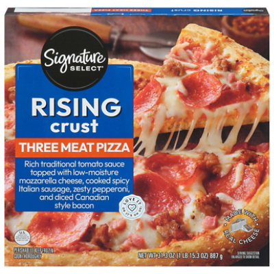 Signature SELECT Rising Crust Three Meat Frozen Pizza - 31.3 Oz - Image 2