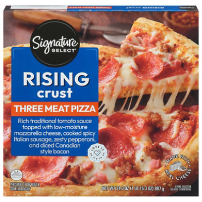 Signature SELECT Pizza Rising Crust Three Meat Frozen - 31.3 Oz