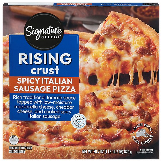 Signature SELECT Pizza Rising Crust Spicy Italian Sausage Frozen - 30.7 Oz  - Safeway
