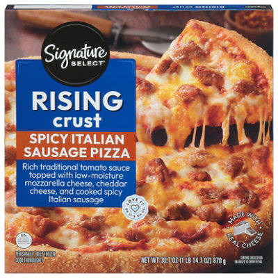 Signature SELECT Pizza Rising Crust Oz - Spicy - Sausage Frozen 30.7 Safeway Italian