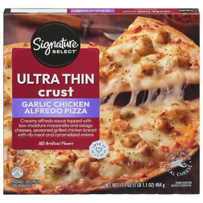 Signature SELECT Garlic Chicken Alfredo Ultra Thin Crust Frozen Pizza - 17.1 Oz - Image 3