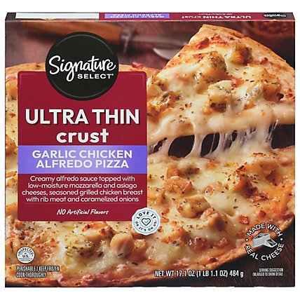 Signature SELECT Pizza Ultra Thin Crust Garlic Chicken Alfredo Frozen - 17.1 Oz - Image 2
