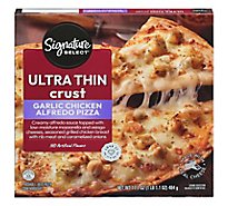 Signature SELECT Pizza Ultra Thin Crust Garlic Chicken Alfredo Frozen - 17.1 Oz