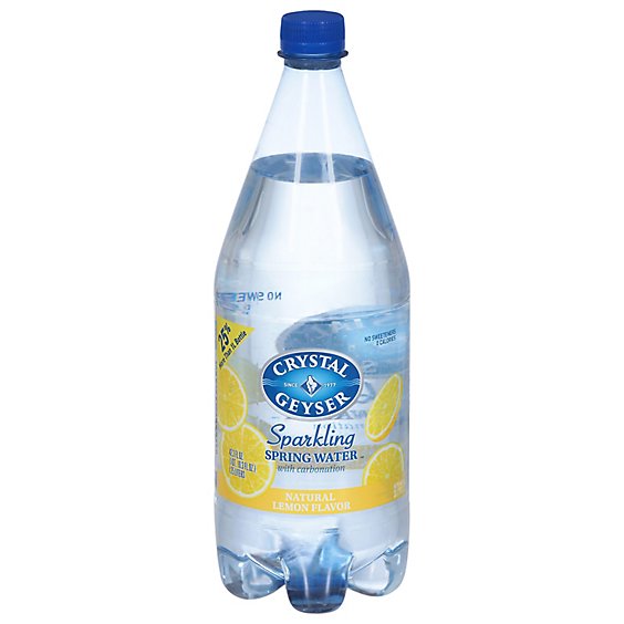 Crystal Geyser Mineral Water Sparkling Natural Lemon Flavor Bonus - 42.3 Fl. Oz.