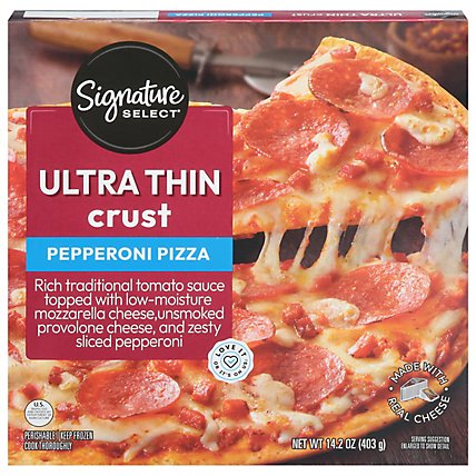 Signature SELECT Pizza Ultra Thin Crust Pepperoni Frozen - 14.2 Oz - Image 3