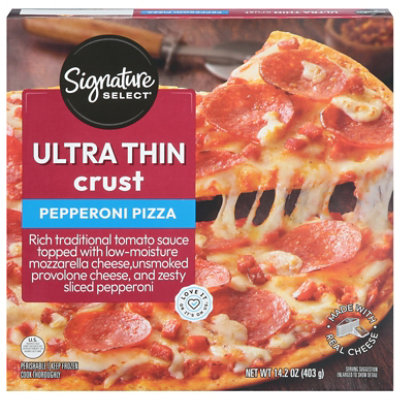 Signature SELECT Pepperoni Ultra Thin Crust Frozen Pizza - 14.2 Oz - Image 3