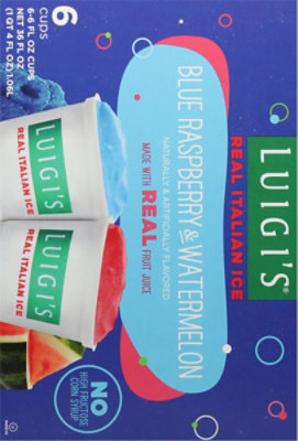 LUIGIS Real Italian Ice Fat Free Blue Raspberry & Watermelon - 6-6 Fl. Oz. - Image 6