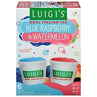 LUIGIS Real Italian Ice Fat Free Blue Raspberry & Watermelon - 6-6 Fl. Oz. - Image 1