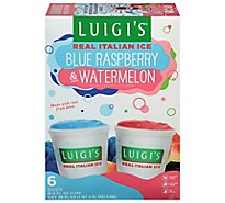 LUIGIS Real Italian Ice Fat Free Blue Raspberry & Watermelon - 6-6 Fl. Oz.