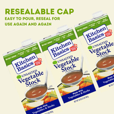 Kitchen Basics Unsalted Vegetable Stock Carton - 32 Oz - Image 2