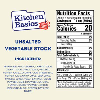 Kitchen Basics Unsalted Vegetable Stock Carton - 32 Oz - Image 4