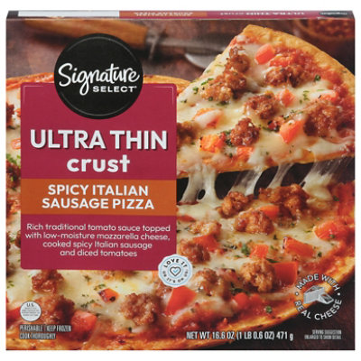 Signature SELECT Pizza Ultra Thin Crust Spicy Italian Sausage Frozen - 16.6 Oz