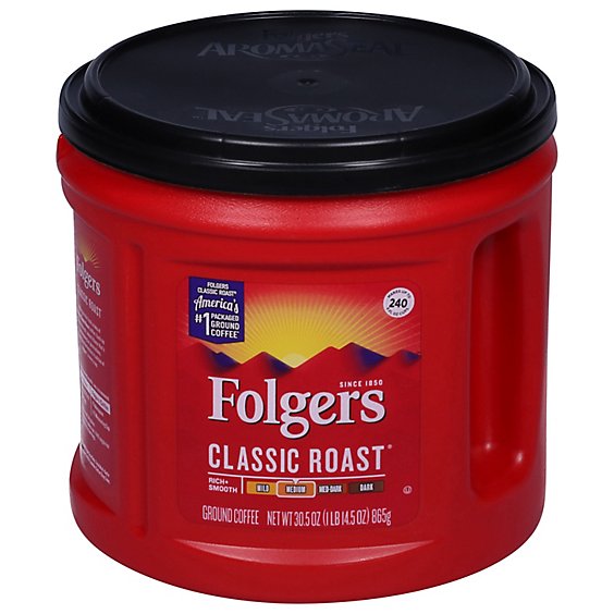 Folgers Coffee Ground Medium Roast Classic Roast - 30.5 Oz