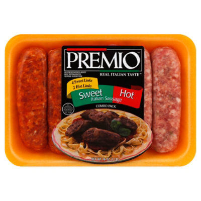 Premio Combo Pack Italian Hot And Sweet Pork Sausage - 16 Oz - Image 1