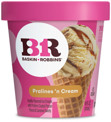 Baskin Robbins Ice Cream Pralines N Cream - 14 Fl. Oz. - Image 1