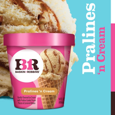 Baskin Robbins Ice Cream Pralines N Cream - 14 Fl. Oz. - Image 6
