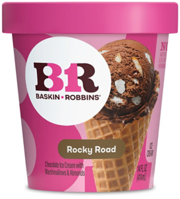 Baskin Robbins Ice Cream Rocky Road - 14 Fl. Oz.