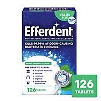 Efferdent Denture Cleanser Anti-Bacterial Tablets Plus Mint - 126 Count - Image 2