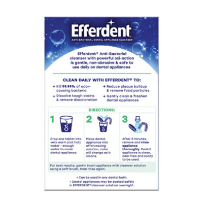 Efferdent Denture Cleanser Anti-Bacterial Tablets Plus Mint - 126 Count - Image 4