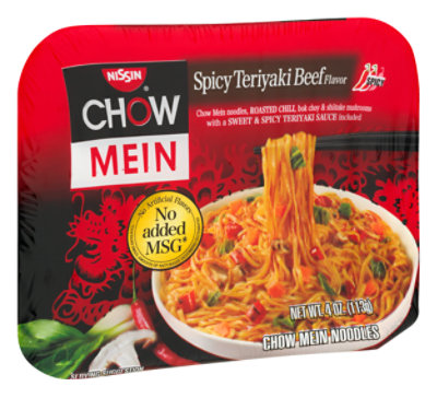 Nissin Chow Mein Noodle Premium Spicy Teriyaki Beef Flavor - 4 Oz - Image 2