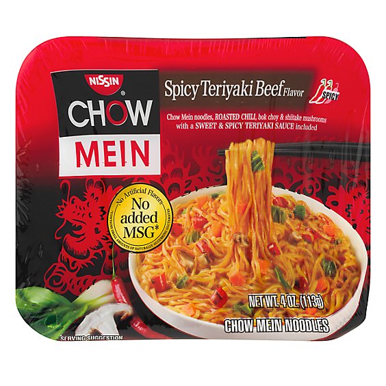 Nissin Chow Mein Noodle Premium Spicy Teriyaki Beef Flavor - 4 Oz