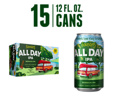Founders Brewing Co. Year-Round Beer All Day IPA Can - 15-12 Fl. Oz.