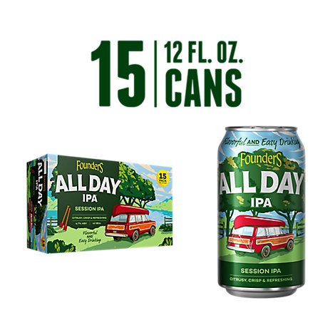 Founders Brewing Co. Year-Round Beer All Day IPA Can - 15-12 Fl. Oz.