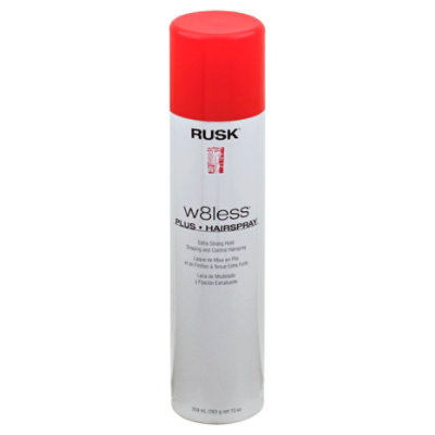 RUSK Designer Collection W8less Plus Hairspray Shaping and Control Extra Strong Hold - 10 Oz