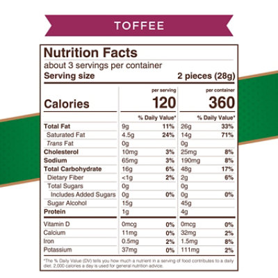 Russell Stover Sugar Free Toffee Squares - 3 Oz - Image 2