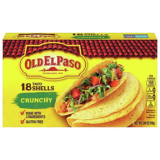 Old El Paso Taco Shells Crunchy Box 18 Count - 6.89 Oz