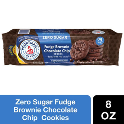 Voortman Bakery Cookies Sugar Free Fudge Brownie Chocolate Chip - 8 Oz - Image 1