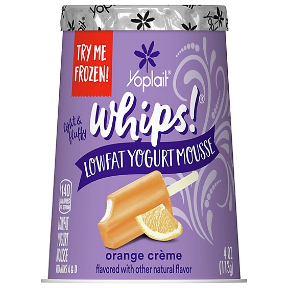 Yoplait Whips! Yogurt Mousse Low Fat Orange Creme Flavored - 4 Oz