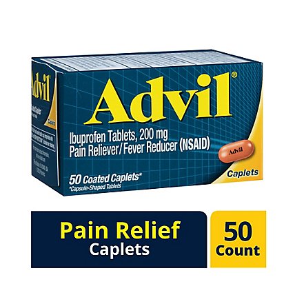 Advil Pain Reliever Fever Reducer 200mg Ibuprofen Coated Caplets - 50 Count - Image 2