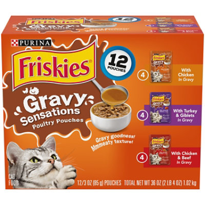 Friskies Gravy Sensations Chicken Wet Cat Food - Pack 12-3 Oz - safeway