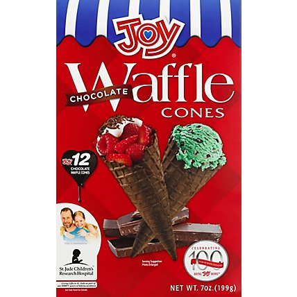 Joy Waffle Cones Chocolate 12 Count - 7 Oz - Image 2