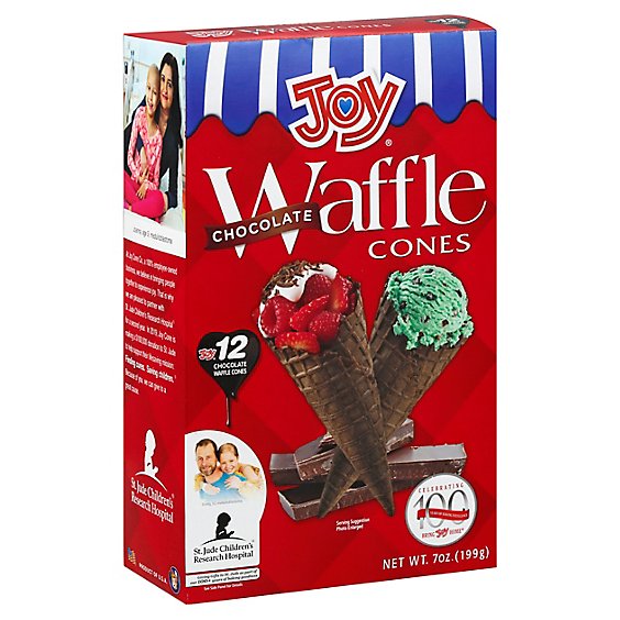 Joy Waffle Cones Chocolate 12 Count - 7 Oz