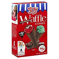 Joy Waffle Cones Chocolate 12 Count - 7 Oz - Image 1