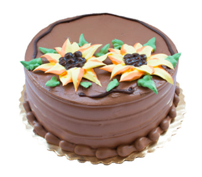 Bakery Cake 10 Inch 2 Layer Chocolate Flower Border - Each